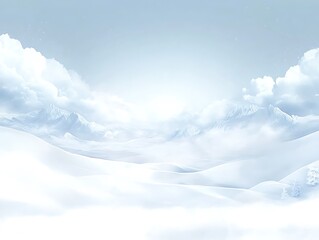 Snowy mountain landscape, serene winter scene