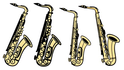  set of four saxophones
