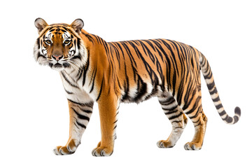 Obraz premium Powerful Tiger Portrait Against Black Background