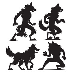 Werewolf Silhouette for Horror and Mythical Themes