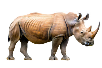 Obraz premium Profile View Of A Large Brown Rhinoceros