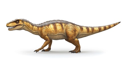 Naklejka premium Walking Dinosaur, White Background