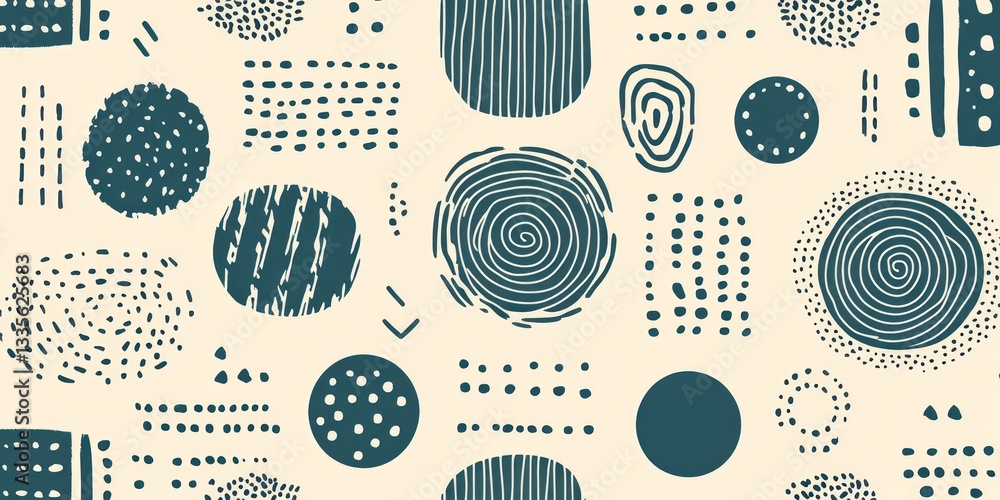 Poster abstract dark teal shapes create a modern pattern design