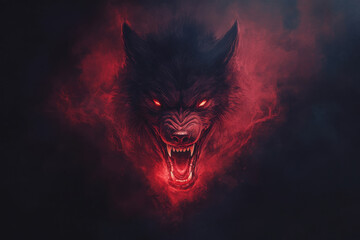  Wolf With Red Eyes