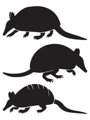 Armadillo Silhouettes Illustration Set