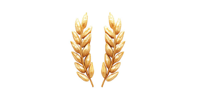 golden crispy French fries in a neat pair isolated on white background
