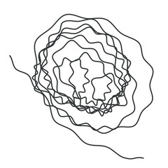 Tangled ball scribble texture. Flat vector illustration isolated on white background.