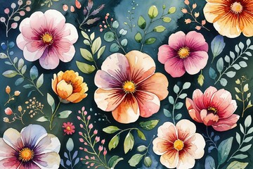 Cozy Watercolor Floral Textures for Nature-Inspired Designs
