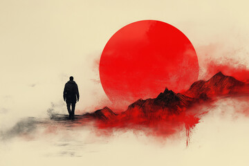 Focus on using negative space creatively, with minimalistic shapes or lines, allowing the empty areas to become a central element of the artwork
