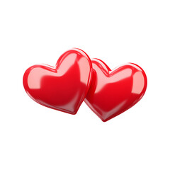 Fototapeta premium Romantic Red Velvet Heart-Shaped Plush with Intricate Textures, Love Symbol Isolated on transparent background.
