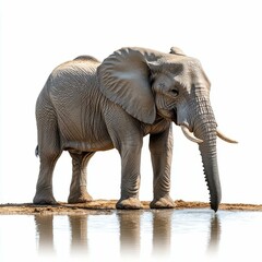 Obraz premium Majestic Elephant at a Watering Hole