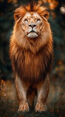 Fototapeta premium Majestic Lion in its Natural Habitat