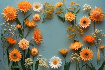 Orange Strawflower Arrangement for Friendship Postcard Communication