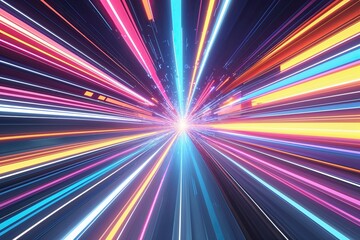 Vibrant 3D Abstract Anime Background with Speed and Energy Effects