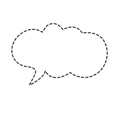 Speech Bubble with Cut Line for Chat and Message Sticker Design