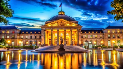 Wiesbaden Kurhaus Night - Elegant German Architecture Illuminated