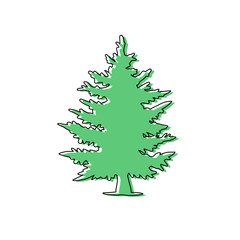 Minimalist Pine Tree Illustration with Organic Shape – Evergreen Forest, Nature, and Christmas Tree Vector