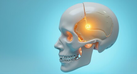 Futuristic 3d digital twin model of the human head anatomy