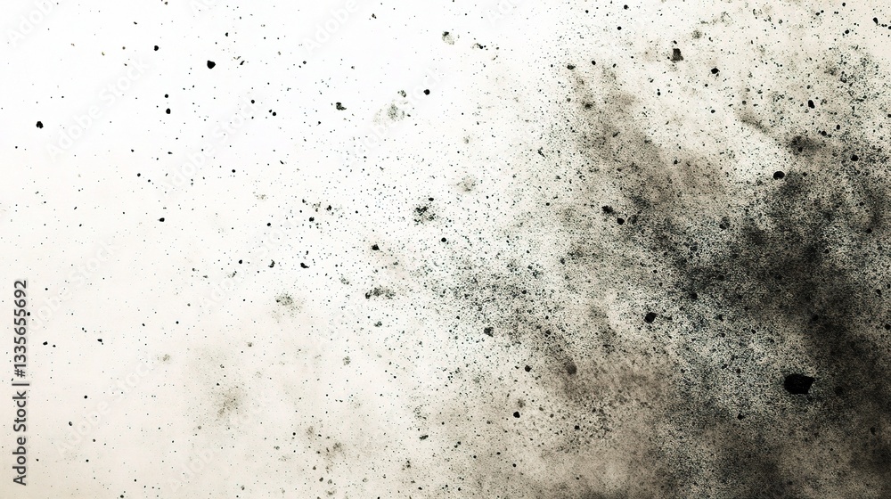 Poster black dust particles texture on a white background for design use