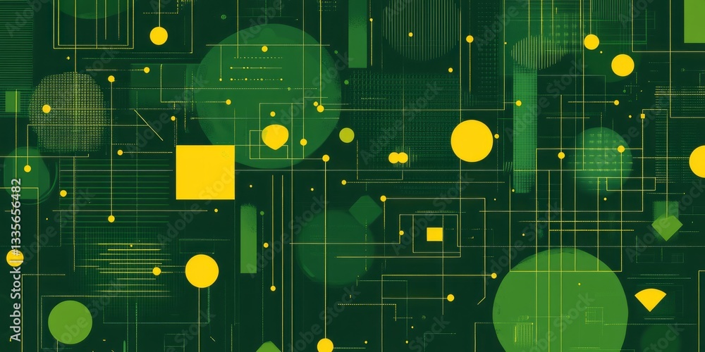 Aufkleber abstract generative artwork featuring geometric shapes and connecting lines