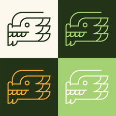  Minimalist Monoline Dragon illustration