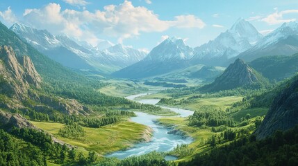 Naklejka premium Breathtaking Landscape of the Altai Mountains in Natural Beauty