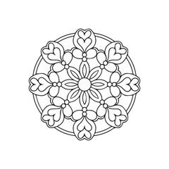 Floral Mandala Coloring Page, Intricate Line Art vector Illustration. abstract floral background