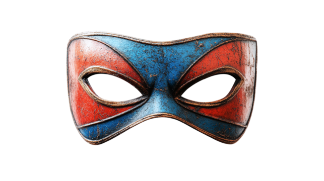 Superhero mask, cut out. Isolated on a transparent background.