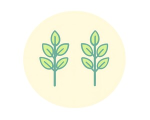 Twin Green Sprigs, Circular Design