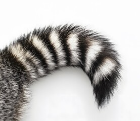 A Ringed Tails Black And White Fur