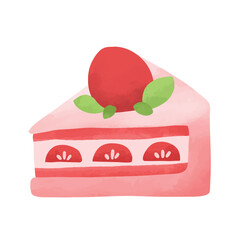 Strawberry cake hand drawn illustration