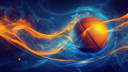 Obraz premium Vibrant Abstract Motion Background for Sports with Basketball Theme