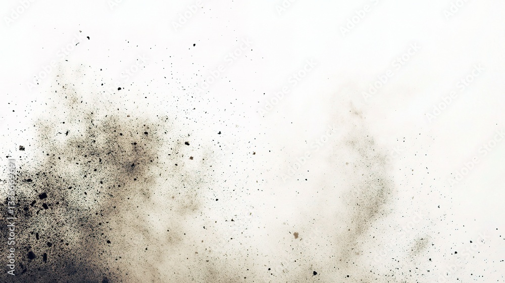 Poster dust particles and texture on a white background for creative use