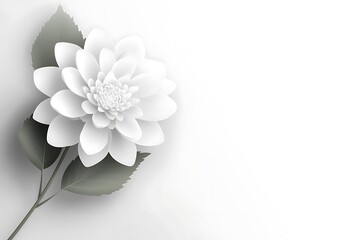 White paper flower, minimalist design