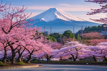Stunning Japan Landscapes with Blooming Cherry Blossoms and Mount Fuji View
