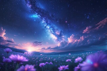 Enchanted Celestial Night Sky with Luminous Stars and Tranquil Vibes