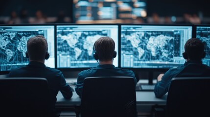 Diverse Team of Analysts Examining Data on Large Monitor Strategizing and Collaborating for Innovative and Tech Savvy Business Insights