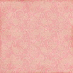 Paisley background paper or fabric, with floral damask and baroque, seamless ornamental pattern