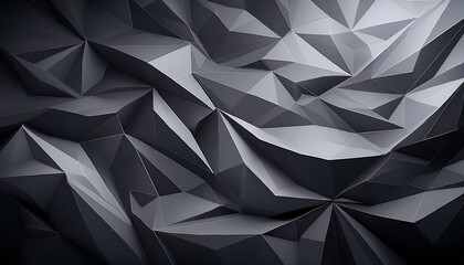 Fototapeta premium Dark gray low poly gradient background- 7095