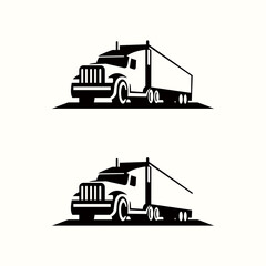 logo design vector abstract template modern illustration logo icon truck transportation