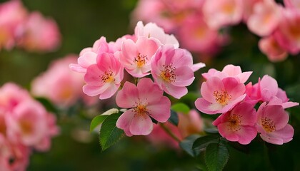 Fototapeta premium Rose Yesterday - cluster of small pink flat flowers, stock photo- 75075