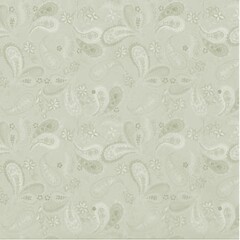 Paisley background paper or fabric, with floral damask and baroque, seamless ornamental pattern