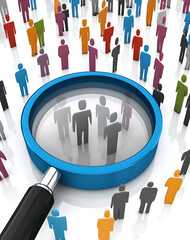 focused examination of diverse group, highlighting segments, reflecting curiosity and insight into population trends