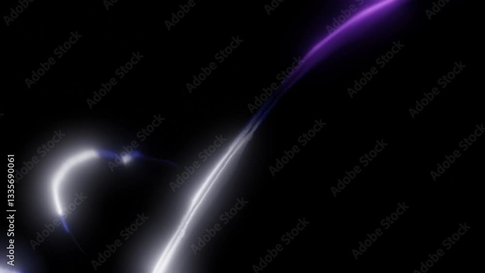 Poster abstract curved light lines on dark background 4k 60fps 3d looping animation