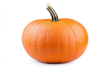 Obraz premium Fresh Orange Pumpkin Isolated on White Background for Autumn and Halloween Themes