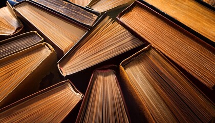 Сlose-up of books in hardcovers as background- 75075