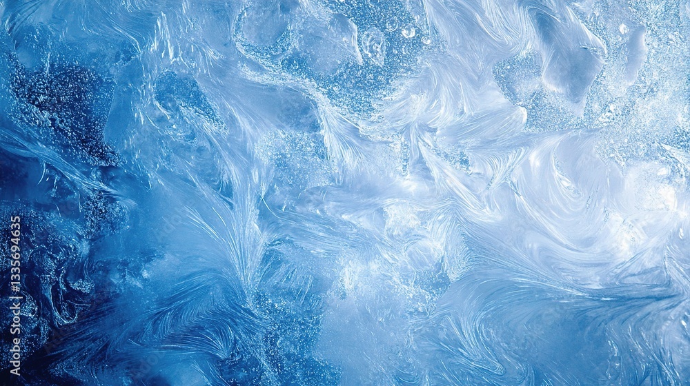 Poster frozen ice abstract: capturing the mesmerizing beauty of frozen ice, a captivating display of intric