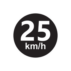 Speed limit 25 kmh Sticker vector illustration