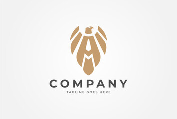 Minimal Letter A Eagle Logo Design. modern bird style logo design. flat design logo template element. vector illustration