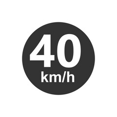 Speed limit 40 kmh Sticker vector illustration